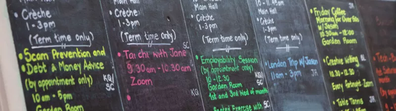 Timetable on blackboard