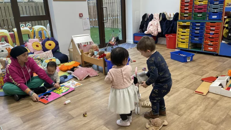An image of children playing at Abbey Creche